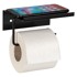 WENKO Crni metalni samoljepljiv/s policom držač toaletnog papira Desulo