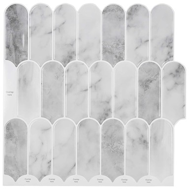 Pernata pločica, sivi mramor, 30 x 30 cm, poliuretan i PET, 10 kom