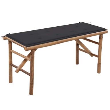 Sklopiva vrtna klupa, 118 cm, bambus s jastukom