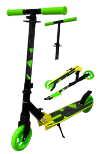 Dječji veliki romobil H10, sklopivi, kotači 145 mm, zeleno-crni
