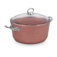 GURAL PORSELEN Ružičasti aluminijski lonac s poklopcem Classic, ø 24 cm