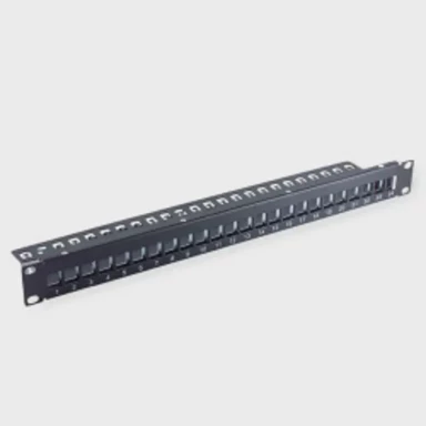 ROLINE VALUE Patch panel Keystone 19, 24 porta, Cat6A, oklopljen, 1U, crni