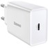 BASEUS Punjač USB-C QC 20W MINI, bijela