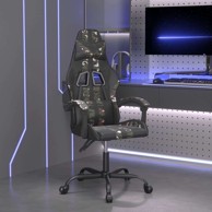 Igraća stolica, umjetna koža, crno-maskirna, bez oslonca za noge