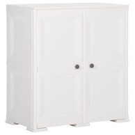 Plastični ormarić 79 x 43 x 85,5 cm drveni dizajn bijeli