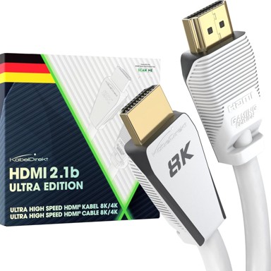 KABELDIREKT 8K HDMI 2.1b kabel, 2 m, Ultra edition, bijela