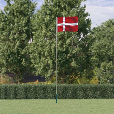 Danska zastava i jarbol, aluminijska, 5,55 m