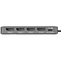 STARTECH Docking stanica QUAD-USB-DP-ADAPT USB 3.2 Gen 1 Type-C, siva