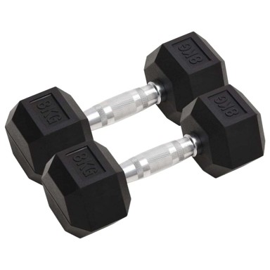 Jednoručni utezi, set 2 kom, ukupno 16 kg (2 × 8 kg), lijevano željezo