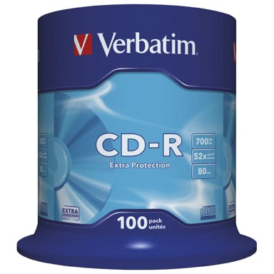 VERBATIM CD-R medij 43411, Extra Protection, 52×, 700 MB, spindle, 100 kom
