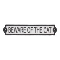 ESSCHERT DESIGN Ukrasni znak od lijevanog željeza 26x5 cm Beware of the Cat 
