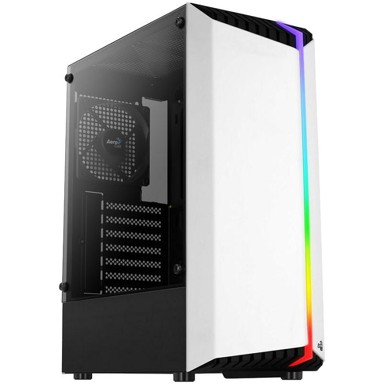 AEROCOOL Kućište Bionic v1, mid tower, ATX, kaljeno staklo, bijelo/crno