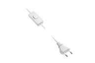GTV Kabel s utikačem i prekidačem, 2x0,75mm, 2m, bijeli
