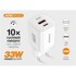 ALIGATOR Mrežni punjač Power Delivery 33W USB-C + USB-A + USB-C kabel, bijela