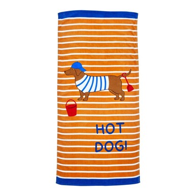 CATHERINE LANSFIELD Narančasti pamučan ručnik za plažu 76x160 cm Hot Dog