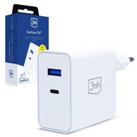 3MK Zidni punjač FlowPower, 45 W, USB-A i USB-C, bijeli
