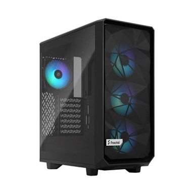 FRACTAL DESIGN Kućište Meshify 2 Compact Lite RGB TG Light, ATX, crno, bez napajanja