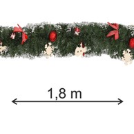 Božićna girlanda dekorativna 1,8 m bijelo-crvena