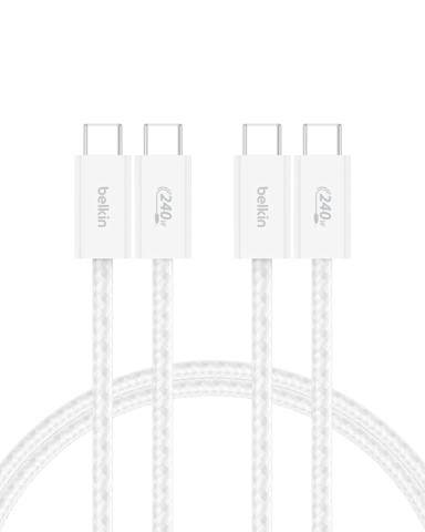 BELKIN Pleteni USB-C – USB-C kabel, 1,5 m, 240 W, 2 kom.