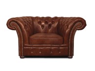 CHESTERFIELD Fotelja Winfield Basic Leather, 1-sjedište, Cloudy Caramel