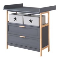 ROBA Antracitno siva niska dječja komoda 87x75 cm Berlin 