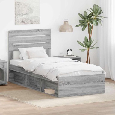 Okvir za krevet s uzglavljem 75 x 190 cm, siva sonoma