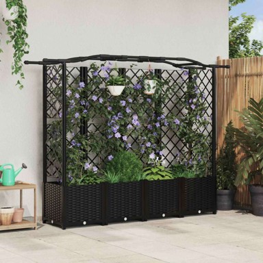 Povišeni krevet s mrežom i krovom 204x40x141 cm, crna