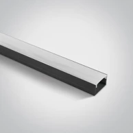 ONE LIGHT Alu profil za led traku (max.16mm) + sjenilo 16×14mm/2m nadgradni/crni dm7905/b
