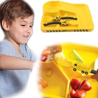 Set dječjeg tanjura i pladnja, automobili