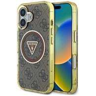 Guess IML Metal Glitter 4G Circle Triangle MagSafe maskica za iPhone 16, smeđa