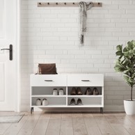 Klupa za cipele sjajna bijela 102x35x55 cm konstruirano drvo
