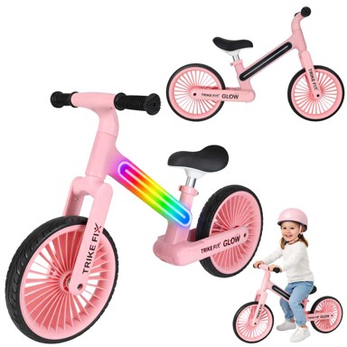 TRIKE FIX Balans bicikl LED, rozi