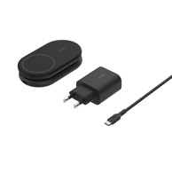 BELKIN Bežični punjač BOOSTCHARGE 15W 2u1 s USB-C izlazom, crni