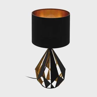Stolna lampa Carlton 5, E27, crna/bakar