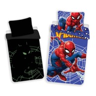 JERRY FABRICS Pamučna dječja posteljina sa svjetlećim efektom 140x200 cm Spider-man, crveno-plava