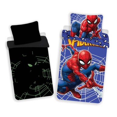 JERRY FABRICS Pamučna dječja posteljina sa svjetlećim efektom 140x200 cm Spider-man, crveno-plava 