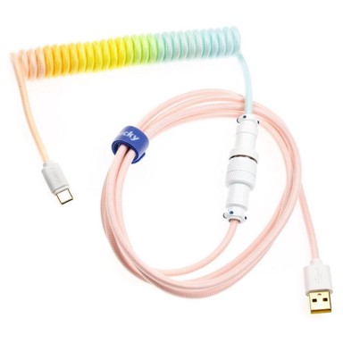 DUCKY Spiralni kabel Premicord Cotton Candy, USB Type C na Type A, 1,8 m DACOC2-COT1
