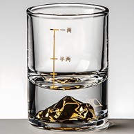 Kristalna čaša s mjernim oznakama 50 ml, zlatna