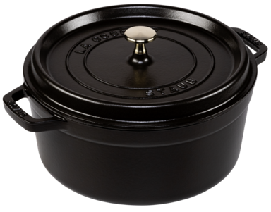 STAUB Okrugli lonac 26 cm, lijevano željezo, crna