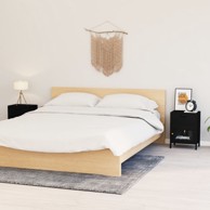 Noćni ormarići 2 kom crni 40 x 30 x 54,5 cm od čelika i stakla