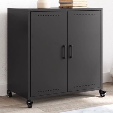 Komoda crna 68x39x72 cm hladno valjani čelik