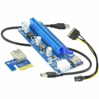 AKYGA PCIe Riser 1x-16x AK-CA-64 PCI-E Riser 1x to 16x USB 3.0 Adapter