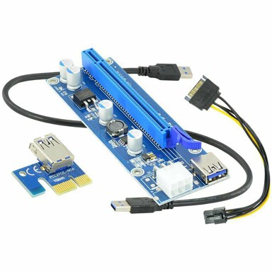 AKYGA PCIe Riser 1x-16x AK-CA-64 PCI-E Riser 1x to 16x USB 3.0 Adapter