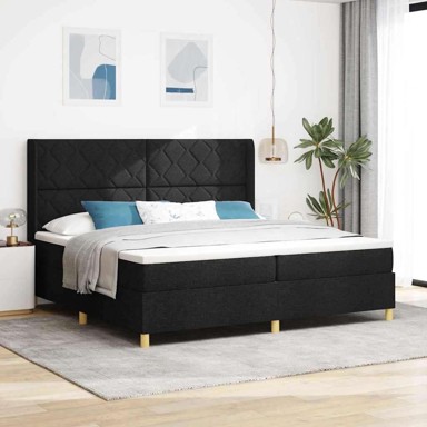 Box spring krevet s madracem 200 x 200 cm tkanina, crni