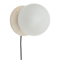 KAVE HOME Bijela/krem mramorna zidna lampa ø 20 cm Malachi 