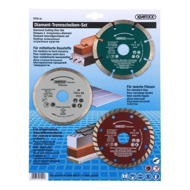 KRAFTFIXX Set dijamantnih reznih ploča 3/1 115 mm