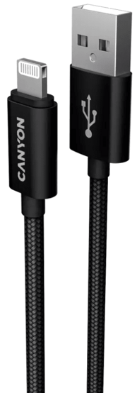 CANYON Kabel MFI-3 Lightning, 12W, 1 m, crni
