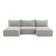 MAKAMII Svijetlo siva sklopiva/s prostorom za odlaganje kutna garnitura Kalena, 304x149x86 cm