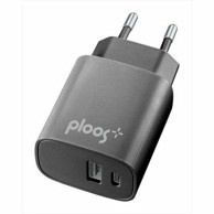 PLOOS Kućni punjač Dual, 20W, 1xUSB-A, 1xUSB-C, crni
