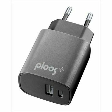 PLOOS Kućni punjač Dual, 20W, 1xUSB-A, 1xUSB-C, crni